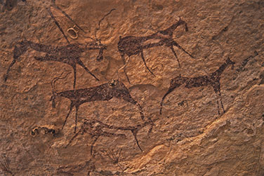 Felszeichnungen einer Ziegenherde