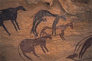 Felszeichnungen einer Ziegenherde